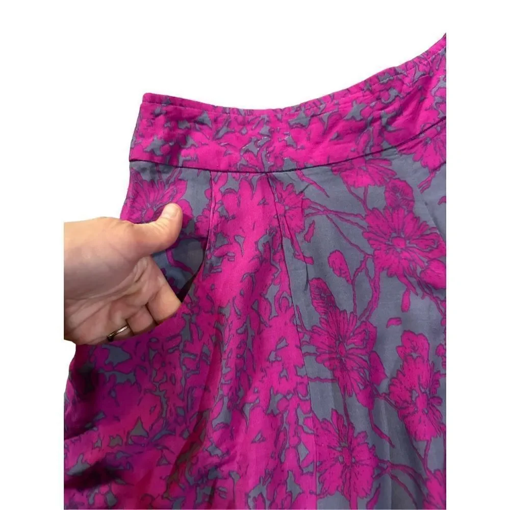 Free People Sheila‎ Vivid Purple & Gray Floral Culotte Shorts sz 2 boho